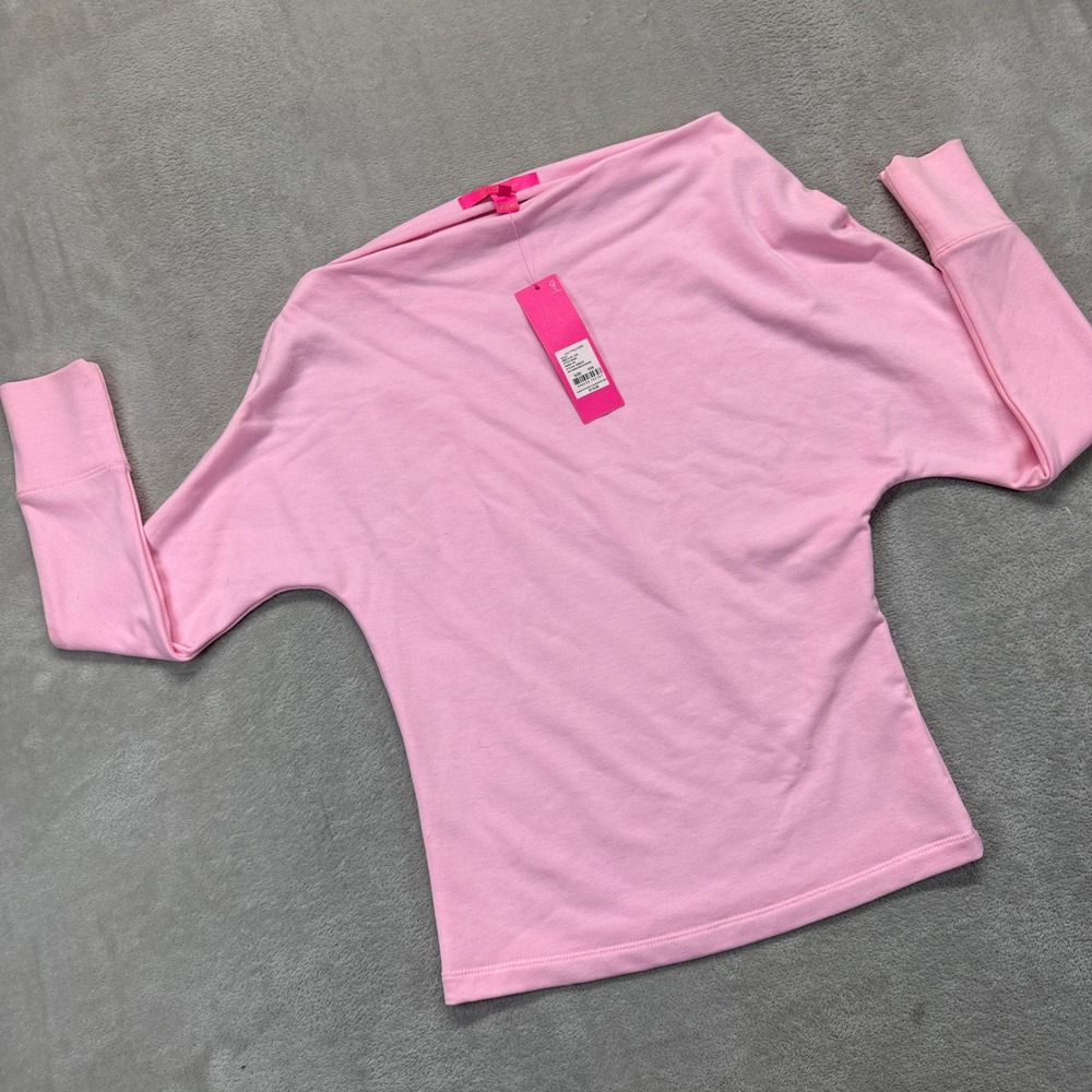 Lilly Pulitzer Shirt Women's XXS Sheera Top Pink‎ Boat Neck Dolman Sleeve Blouse